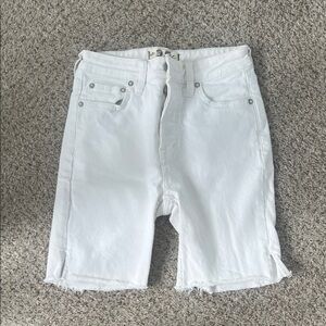 We the Free White Denim Shorts